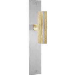 Deurkruk Piet Boon TWO PBT22P236SFC op schild blind - mat RVS/eikenhout