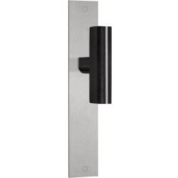 Deurkruk Piet Boon TWO PBT22P236SFC op schild blind - mat RVS/eikenhout zwart 