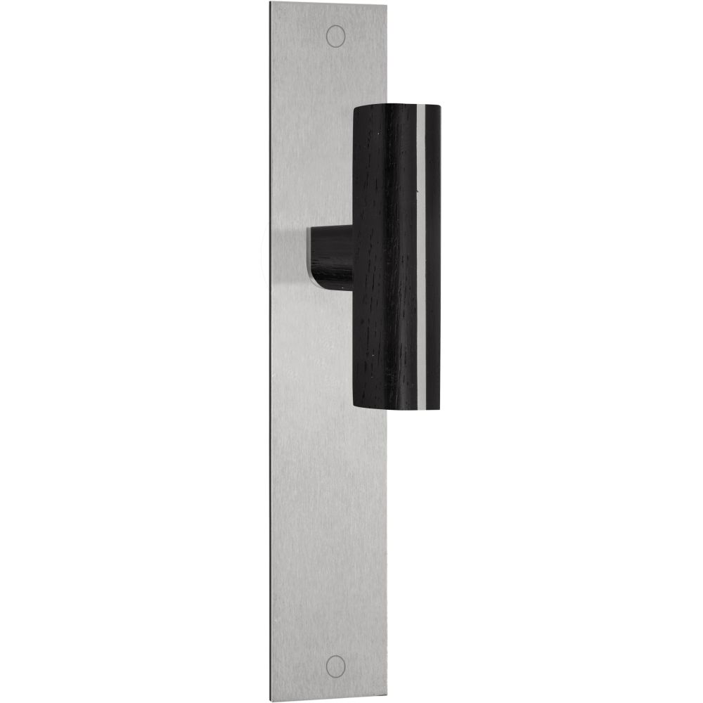 Deurkruk Piet Boon TWO PBT22P236SFC op schild blind - mat RVS/eikenhout zwart 