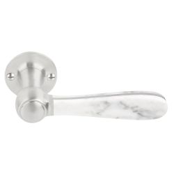 Deurkruk Lazaro Rosa-Violan BOSCO LZ100MA-G geveerd op rozet - mat RVS/carrara marmer