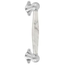 Greep Lazaro Rosa-Violan BOSCO LZ185 tbv houten deur - mat RVS/carrara marmer