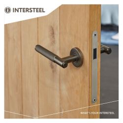Intersteel Deurkruk Rombo op rozet met nokken ø53x8 - antraciet
