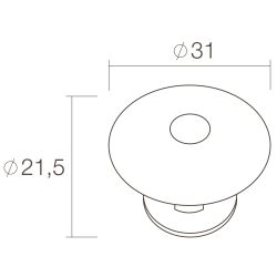 Meubelknop rond zon ø30mm gebruineerd