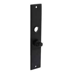 Langschild renovatie rechthoekig met toilet-/badkamersluiting 57/5mm mat zwart
