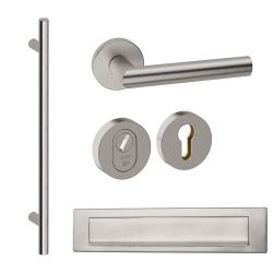 Voordeurset rond met greep 1160mm RVS anti-kerntrek SKG***