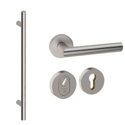 Voordeurset rond 3-delig met greep 1160mm RVS anti-kerntrek SKG***
