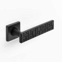 Deurkruk Tetris op vierkant rozet - zwart