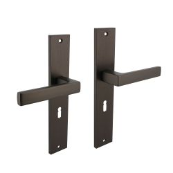 Deurkruk Hera op schild sleutelgat 56mm - antraciet