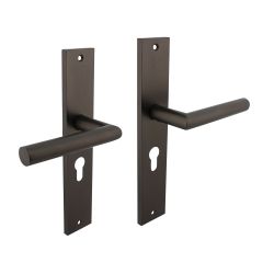 Deurkruk Bastian op schild profielcilinder 55mm - antraciet