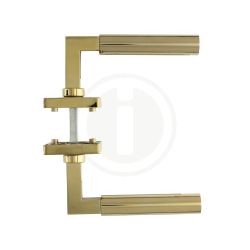 Intersteel Deurkruk Bau-Stil op vierkant rozet - PVD messing