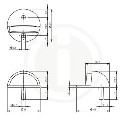 Intersteel Deurstop bolrond mat zwart