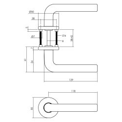 Intersteel Deurkruk Derby op rozet met nokken - aluminium