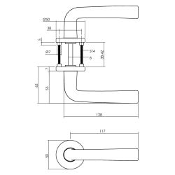 Intersteel Deurkruk Conisch op rozet met nokken - aluminium