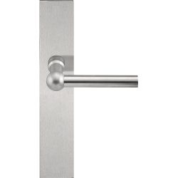 Deurkruk FERROVIA FVL110P236SFC L-model ongeveerd op schild blind - mat RVS