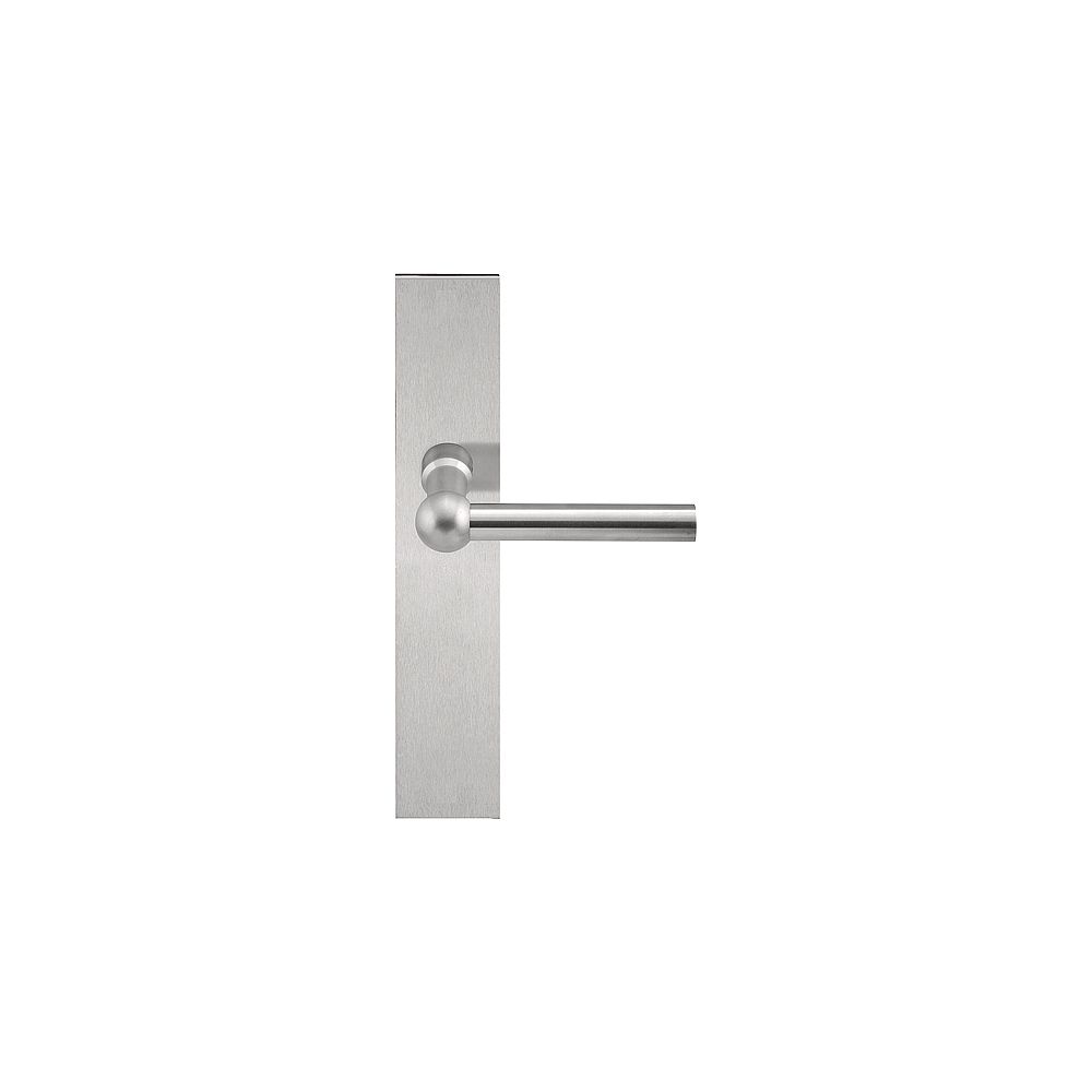 Deurkruk FERROVIA FVL110P236SFC L-model ongeveerd op schild blind - mat RVS