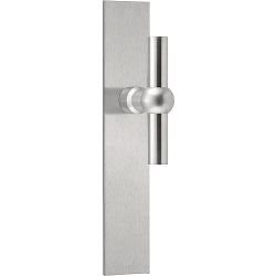 Deurkruk FERROVIA FVT110P236SFC T-model ongeveerd op schild blind - mat RVS