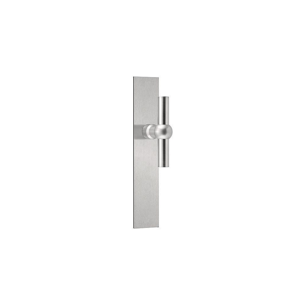 Deurkruk FERROVIA FVT110P236SFC T-model ongeveerd op schild blind - mat RVS