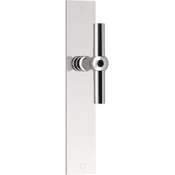 Deurkruk FERROVIA FVT110P236SFC T-model ongeveerd op schild blind - gepolijst RVS