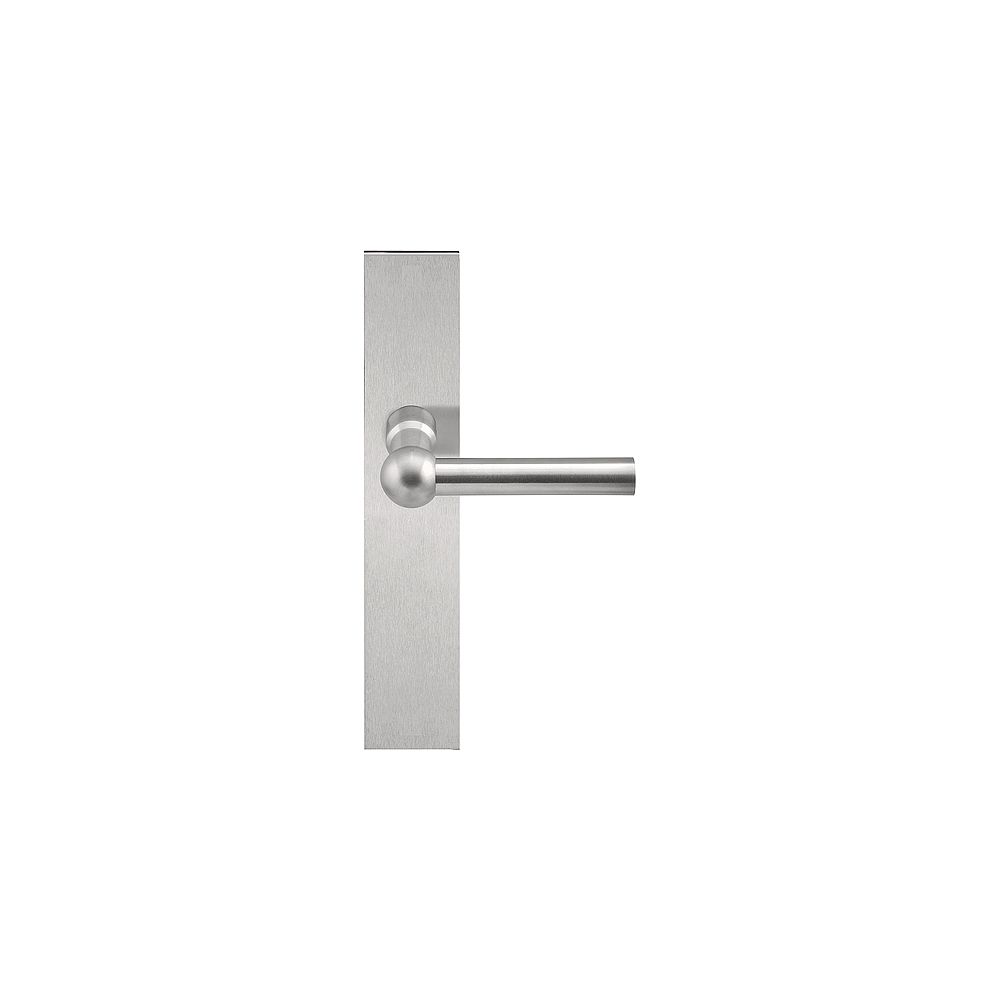 Deurkruk FERROVIA FVL125P236SFC L-model ongeveerd op schild blind - mat RVS