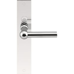 Deurkruk FERROVIA FVL125P236SFC L-model ongeveerd op schild blind - gepolijst RVS