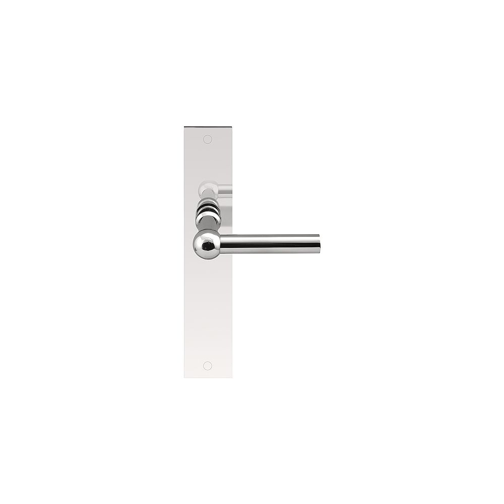 Deurkruk FERROVIA FVL125P236SFC L-model ongeveerd op schild blind - gepolijst RVS
