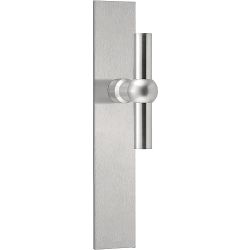 Deurkruk FERROVIA FVT125P236SFC T-model ongeveerd op schild blind - mat RVS