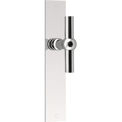 Deurkruk FERROVIA FVT125P236SFC T-model ongeveerd op schild blind - gepolijst RVS