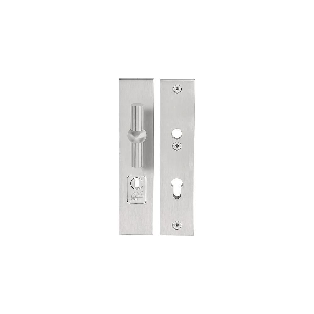 FERROVIA FV22-50KT veiligheidsschilden met kerntrekbeveilliging knop/kruk SKG*** PC72 - mat RVS/mat RVS