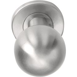 Voordeurknop BASICS LB501D draaibaar op rozet - mat RVS