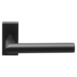 Deurkruk BASICS LBII-19-LSQRQ32G dubbel geveerd op rechthoekige rozet - mat zwart