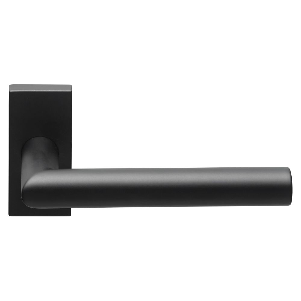Deurkruk BASICS LBII-19-LSQRQ32G dubbel geveerd op rechthoekige rozet - mat zwart