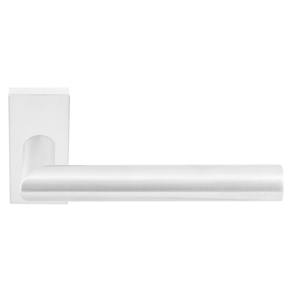 Deurkruk BASICS LBII-19-LSQRQ32G dubbel geveerd op rechthoekige rozet - wit