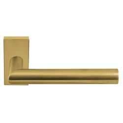 Deurkruk BASICS LBII-19-LSQRQ32G dubbel geveerd op rechthoekige rozet - PVD mat goud