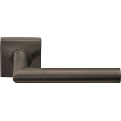 Deurkruk BASICS LBII-19BSQR53G geveerd op vierkant rozet - brons