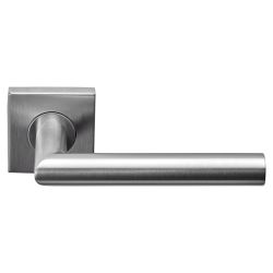 Deurkruk BASICS LBII-19BSQR53G geveerd op vierkant rozet - mat RVS
