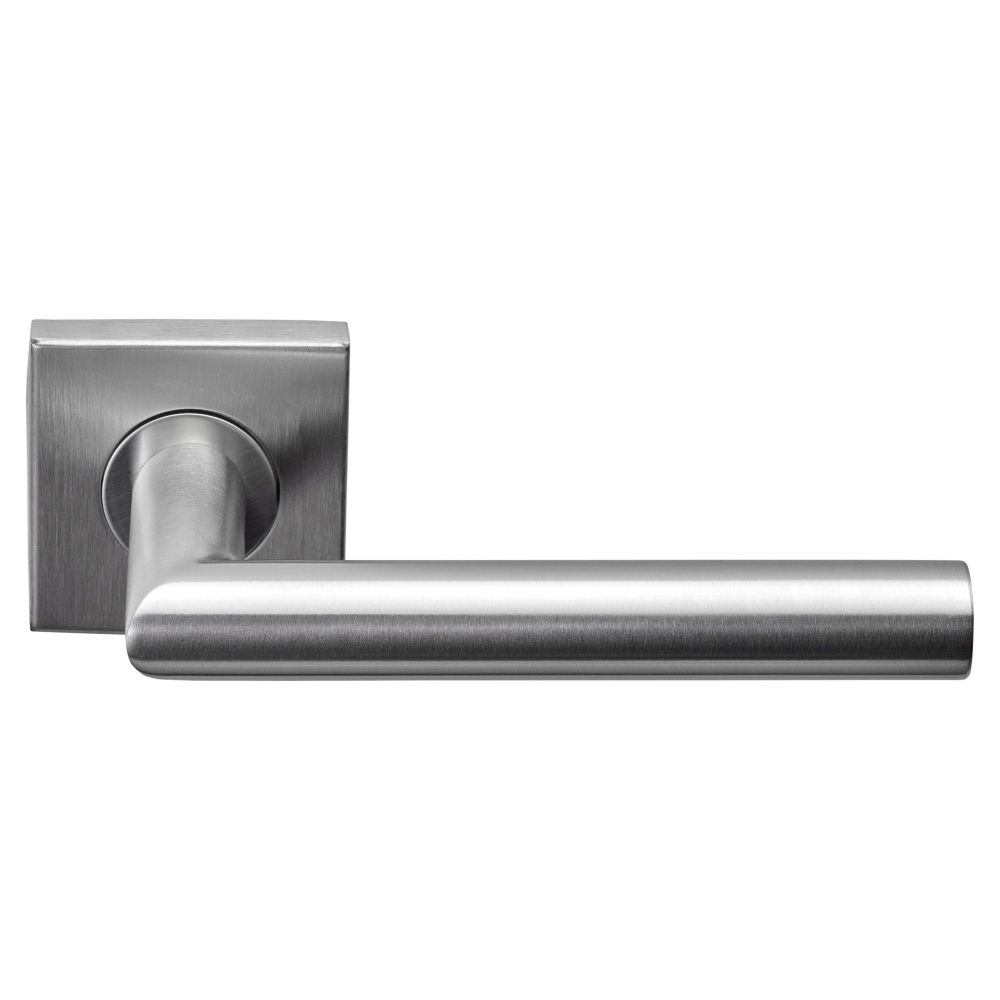 Deurkruk BASICS LBII-19BSQR53G geveerd op vierkant rozet - mat RVS