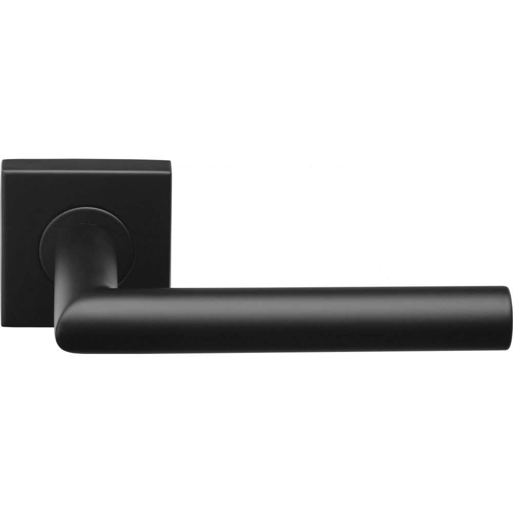 Deurkruk BASICS LBII-19BSQR53G geveerd op vierkant rozet - mat zwart