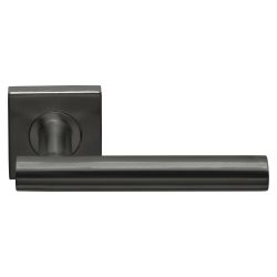 Deurkruk BASICS LB7-19BSQR53G geveerd op vierkant rozet - PVD gumetal