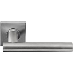 Deurkruk BASICS LB7-19BSQR53G geveerd op vierkant rozet - mat RVS