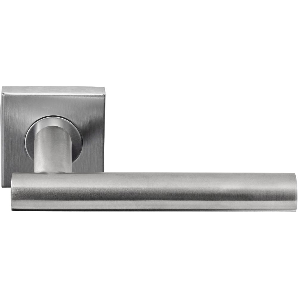 Deurkruk BASICS LB7-19BSQR53G geveerd op vierkant rozet - mat RVS