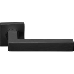 Deurkruk BASICS BSQI-G geveerd op vierkant rozet - PVD gunmetal