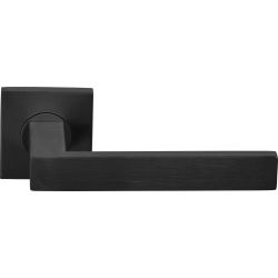 Deurkruk BASICS BSQII-G geveerd op vierkant rozet - PVD gunmetal
