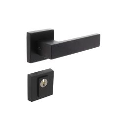 Intersteel set achterdeurbeslag Amsterdam vierkant SKG*** met kerntrekbeveiliging - RVS/mat zwart