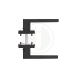 Intersteel Deurkruk Amsterdam op massieve vierkante rozet achterdeurbeslag - RVS/mat zwart