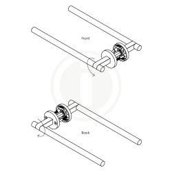 Intersteel Deurkruk Shiraat 250mm op rozet éénzijdig verdekt (links) - RVS