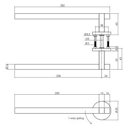 Intersteel Deurkruk Shiraat 250mm op rozet éénzijdig verdekt (rechts) - RVS