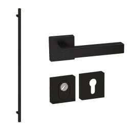 Voordeurset vierkant 3-delig met XL-greep 1900mm zwart anti-kerntrek SKG***