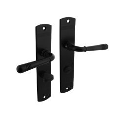 Intersteel Deurkruk Emily op langschild met toilet-/badkamersluiting mat zwart