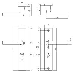 Intersteel Veiligheidsbeslag SKG3 achterdeur PC72mm met kerntrekbeveiliging aluminium/zwart