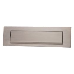 Briefplaat rechthoek met klep 335x95mm - RVS